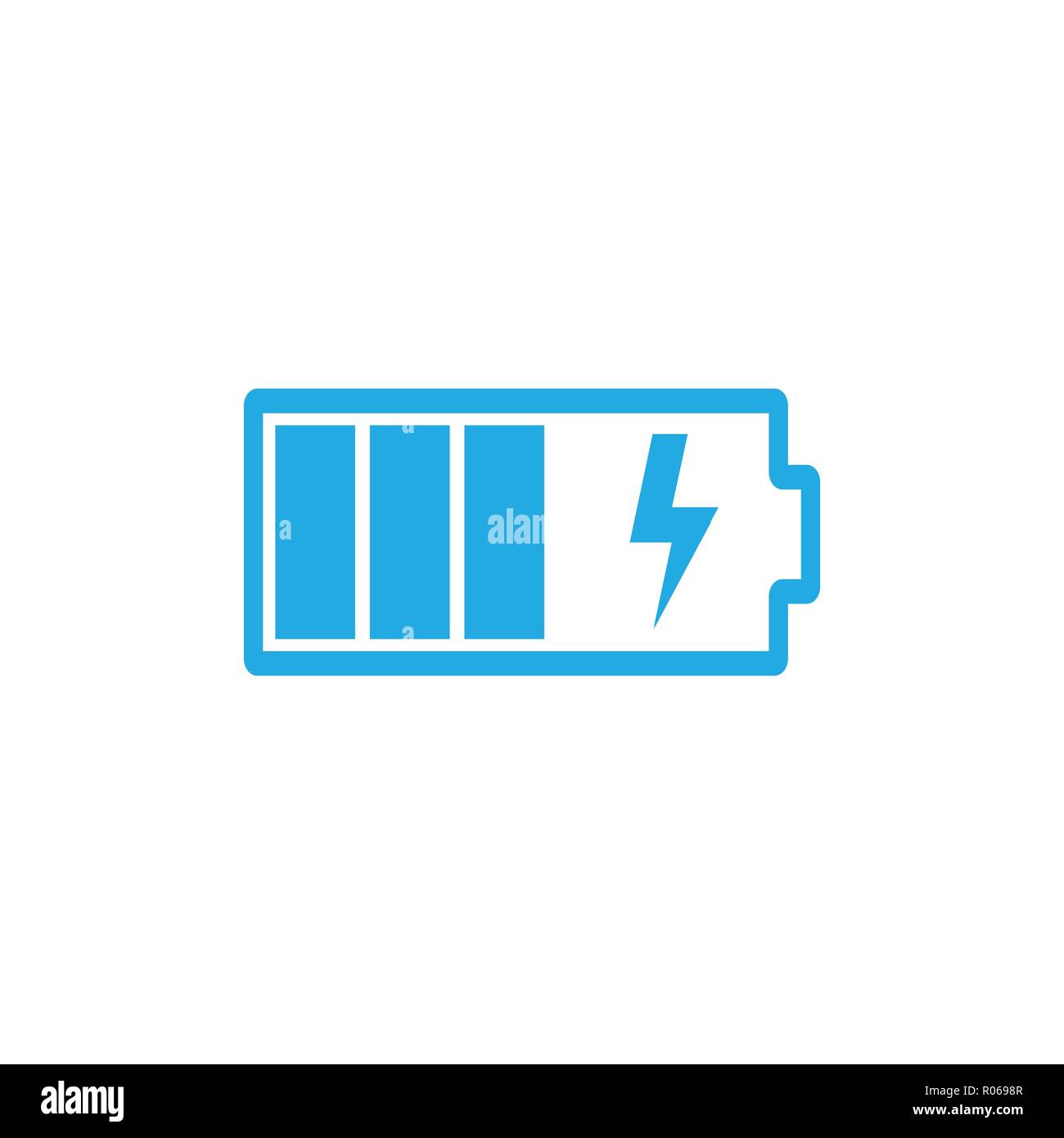 Carico batteria icona. Livello di carica della batteria. Illustrazione Vettoriale, design piatto. Illustrazione Vettoriale