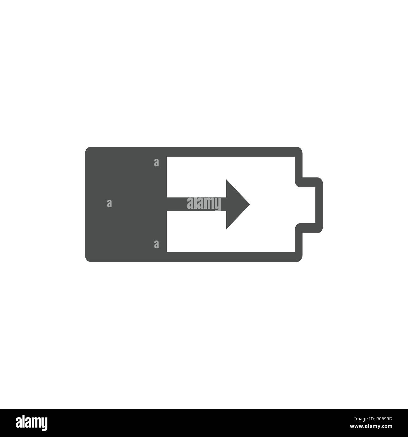 Carico batteria icona. Livello di carica della batteria. Illustrazione Vettoriale, design piatto. Illustrazione Vettoriale