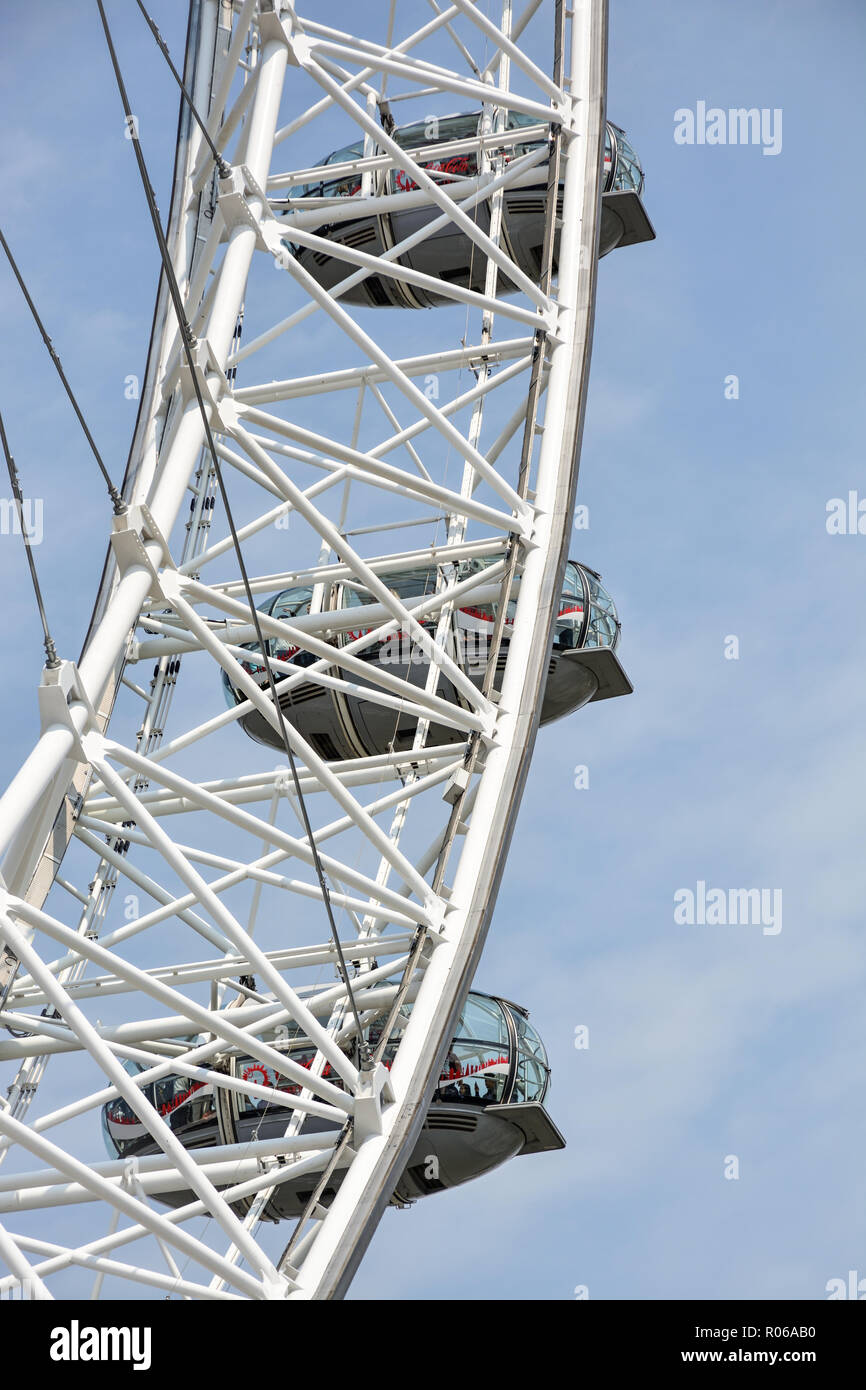 Vista dettagliata sul London Eye attrazione Foto Stock