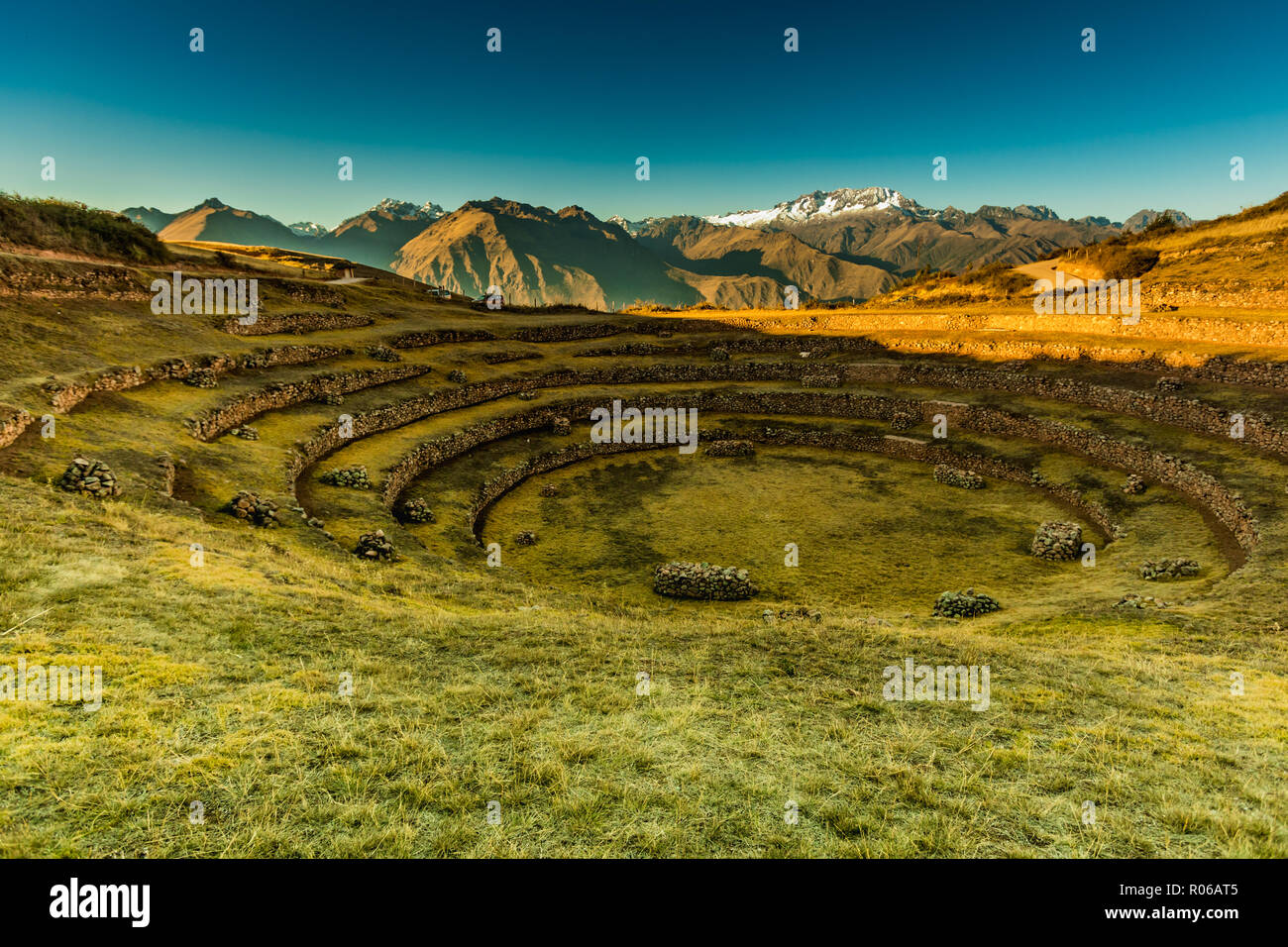 L'antica cittadella Inca di Pisac nella Valle Sacra, Perù, Sud America Foto Stock