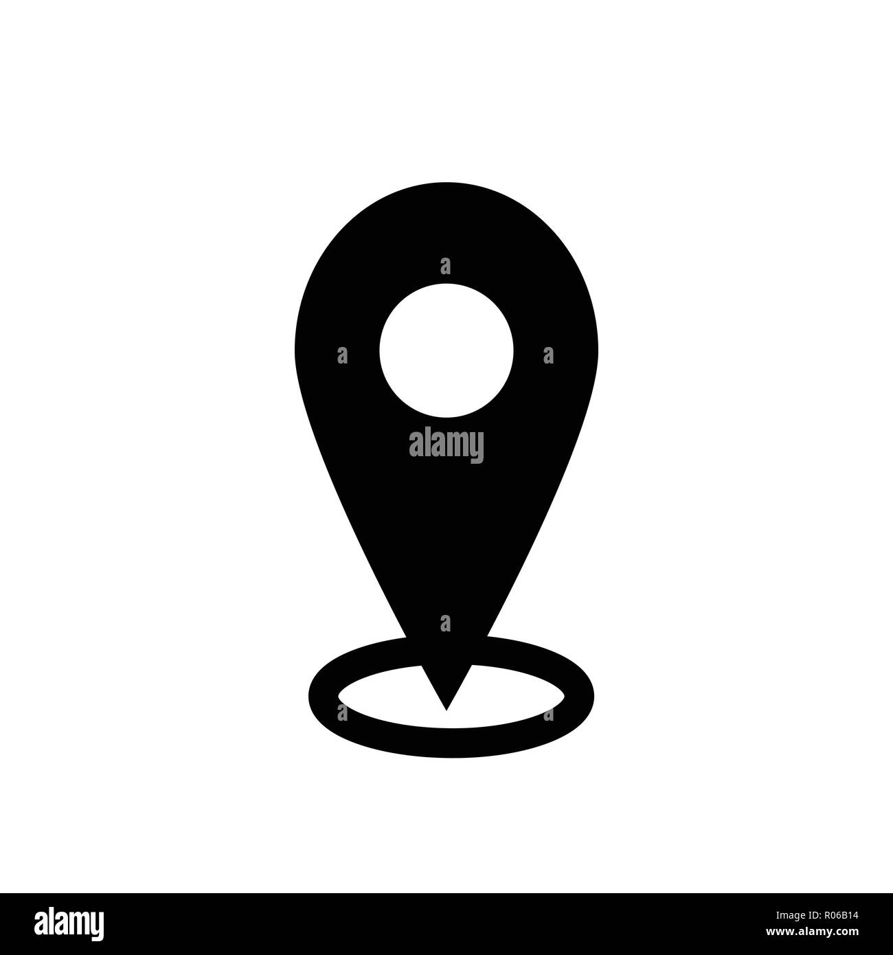 Gps icona vettore isolato su sfondo trasparente, il logo GPS concetto. Mappa icona del puntatore. Posizione GPS simbolo. Design piatto. Nero su sfondo bianco Vektor illustrazione. Illustrazione Vettoriale