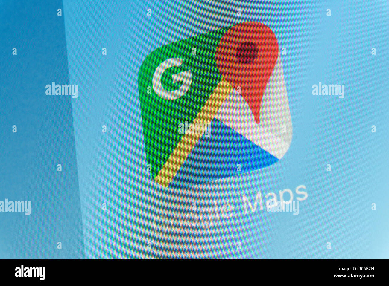 Google Maps app sul cellulare schermo Foto Stock