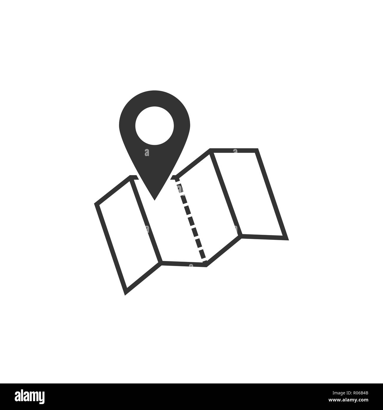 Mappa icona del puntatore. Posizione GPS simbolo. Design piatto. Vektor illustrazione. Illustrazione Vettoriale