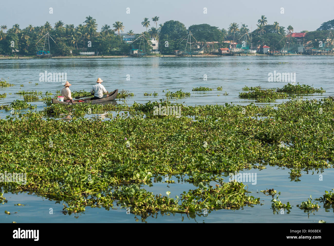 I pescatori, Fort Kochi (Cochin), Kerala, India, Asia Foto Stock