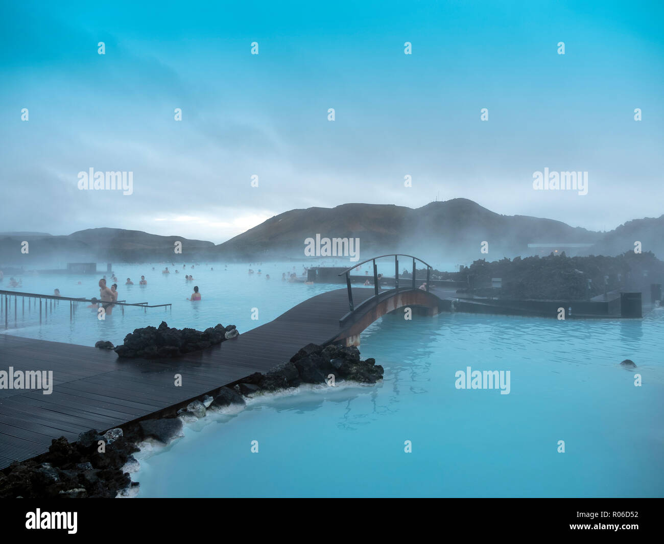 Blue Lagoon a Keflavik vicino a Reykjavik, Islanda, regioni polari Foto Stock