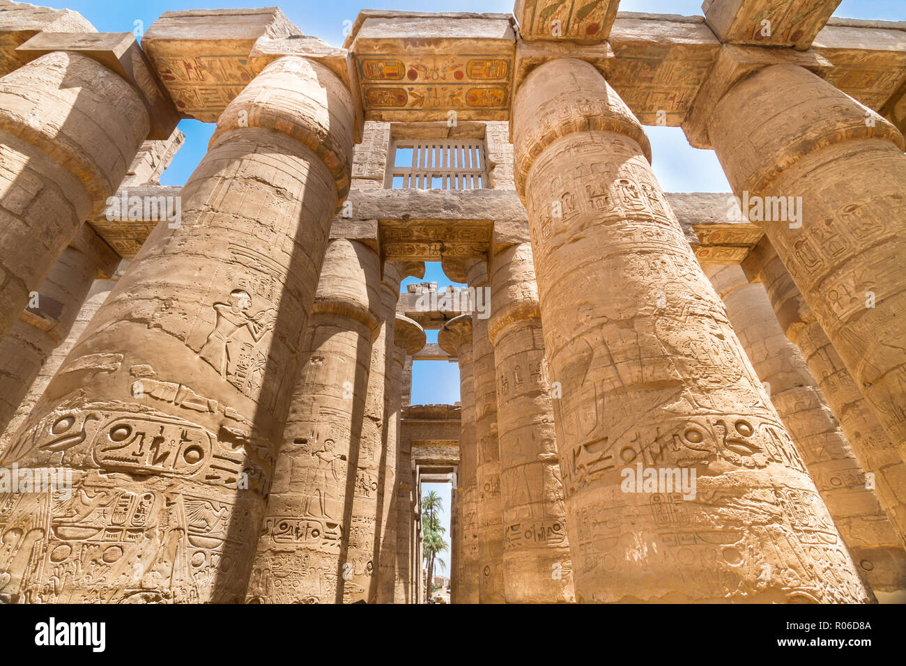 Templi di Karnak, antica Tebe a Luxor, Egitto Foto Stock