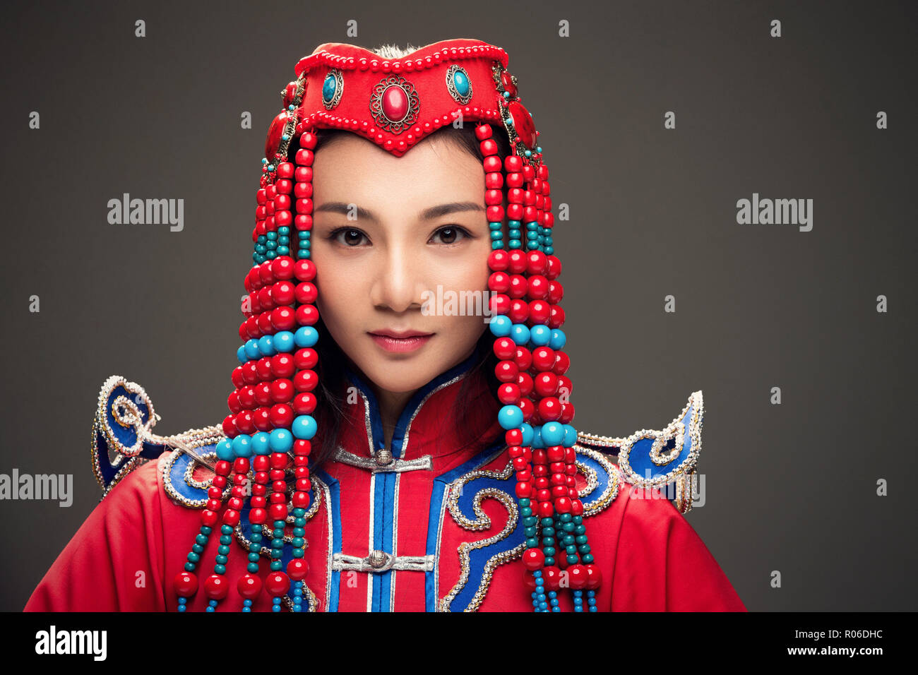Le donne in costumi mongolo Foto Stock