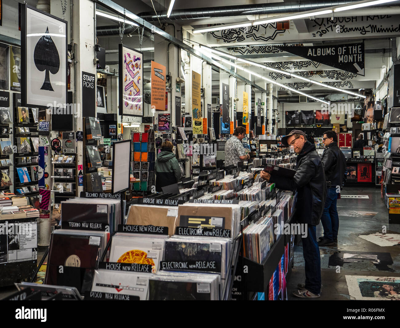 Londra Record Store - Il Rough Trade East Record Shop & Cafe di Spitalfields est di Londra Foto Stock