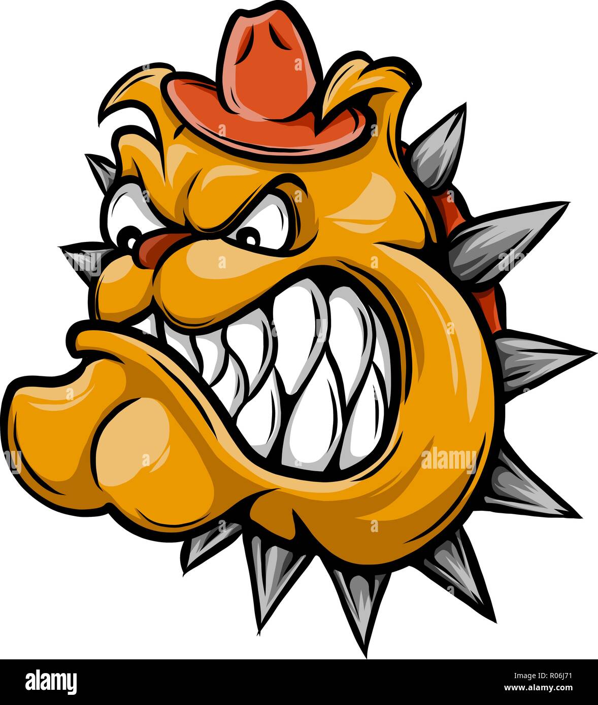 Una illustrazione di una feroce bulldog carattere animale o sport mascot Illustrazione Vettoriale