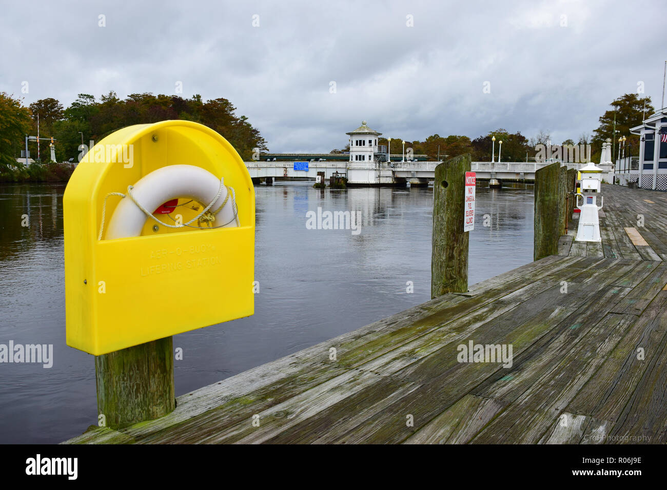 Downtown Pocomoke MD nei pressi di ponte levatoio Foto Stock