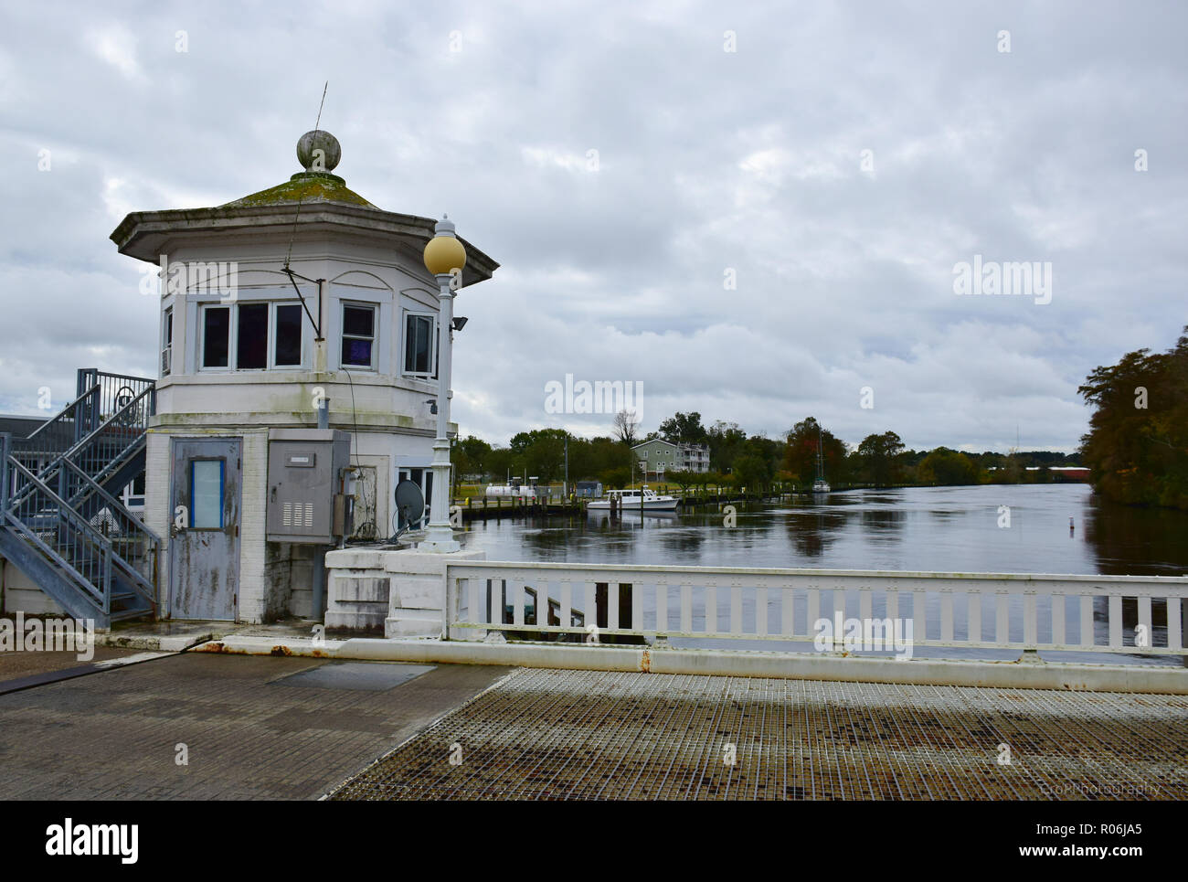 Downtown Pocomoke MD nei pressi di ponte levatoio Foto Stock