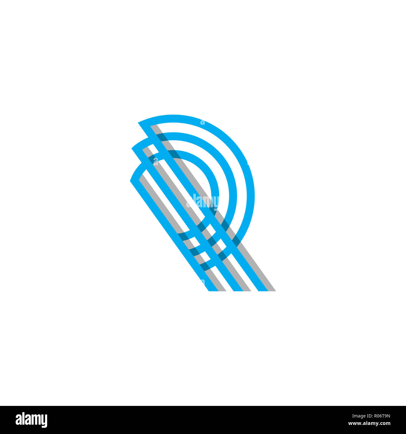 Monogramma iniziale R Logo Template illustrazione vettoriale e ispirazione, pronto uso per il tuo marchio Foto Stock