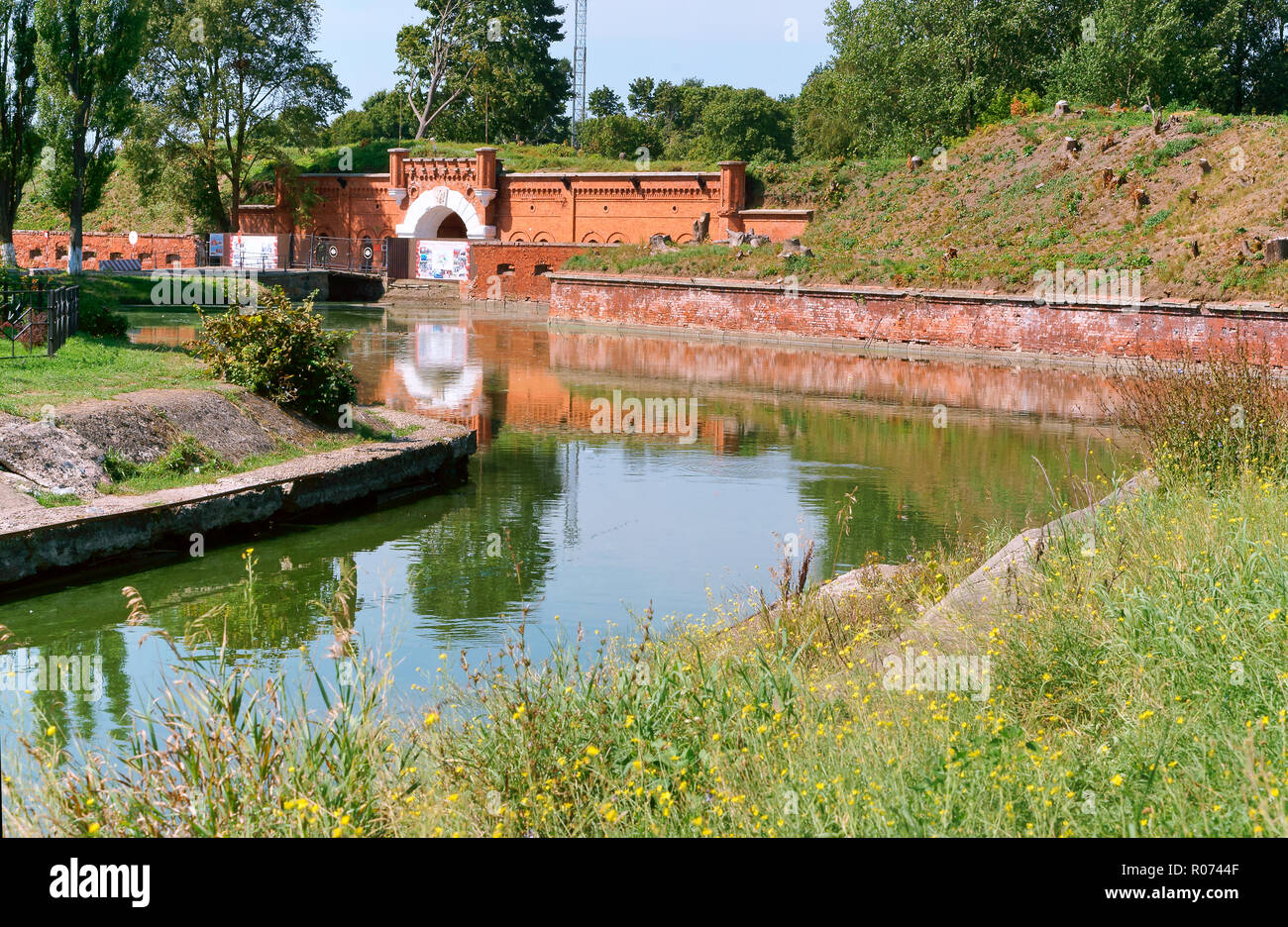 Il 9 agosto 2018, la regione di Kaliningrad, Baltiysk, Russia, fortezza-cittadella di Pillau, XVII secolo, Polish-Swedish guerra del 1626-1629 Foto Stock