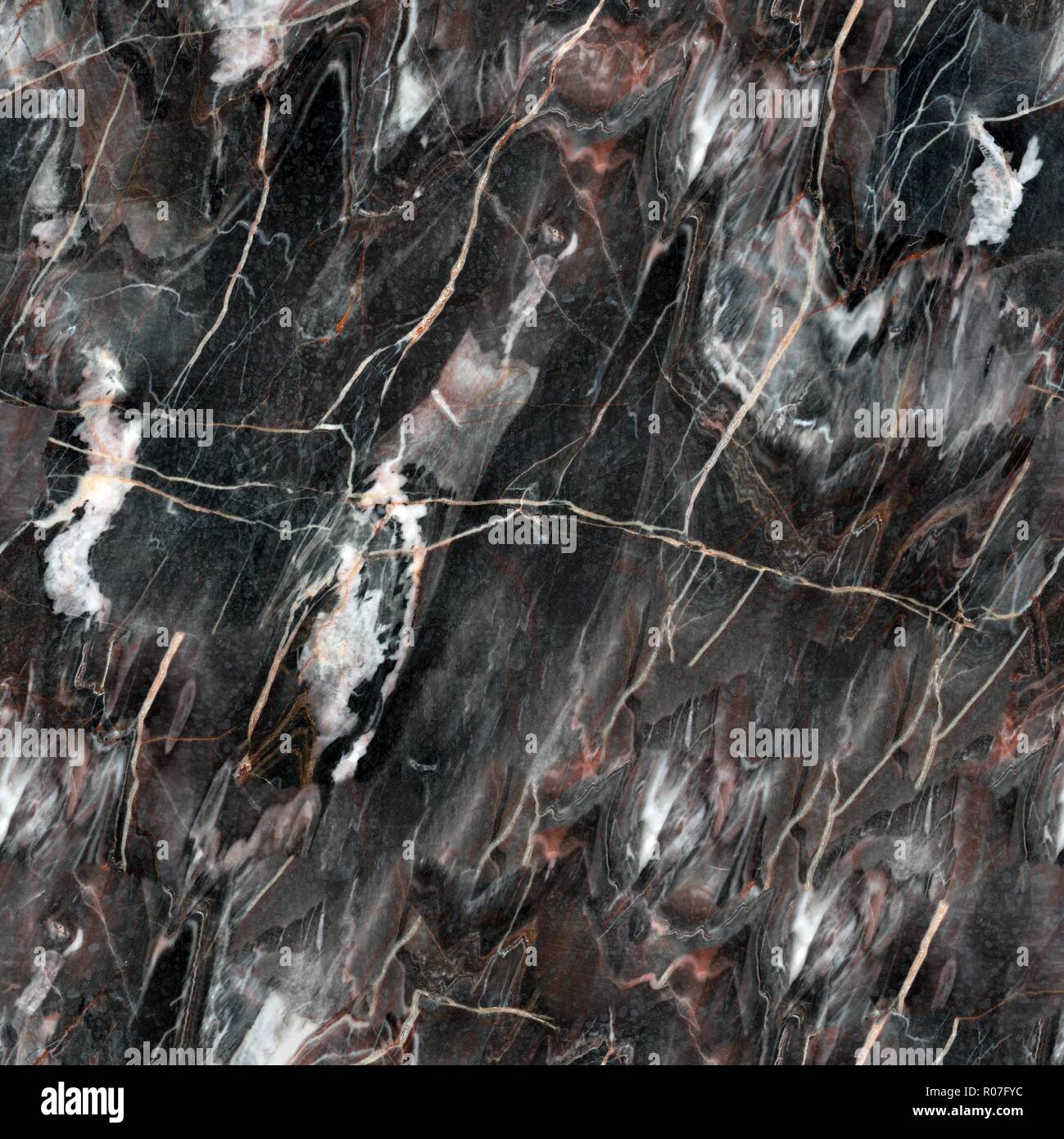 Mulicolored naturale scuro marmo. Sullo sfondo di una pietra naturale. Seamless texture quadrato, tile ready. Foto Stock