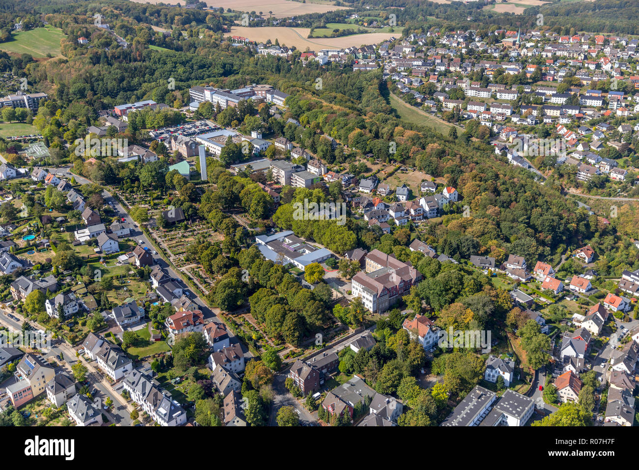 Vista aerea, Panoramica Volmarstein, Volmarstein Fondazione protestante, Hartmannstraße, Johanna Helenen Haus, Haus Magdalena Haus Bethanien, Volmarstein Foto Stock