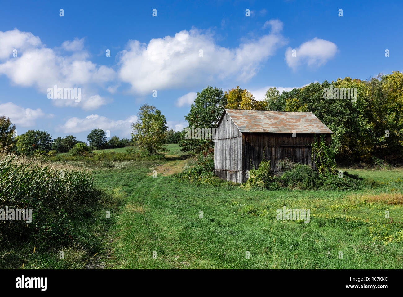Weathered fattoria , Eagle Bridge, New York, Stati Uniti d'America. Foto Stock