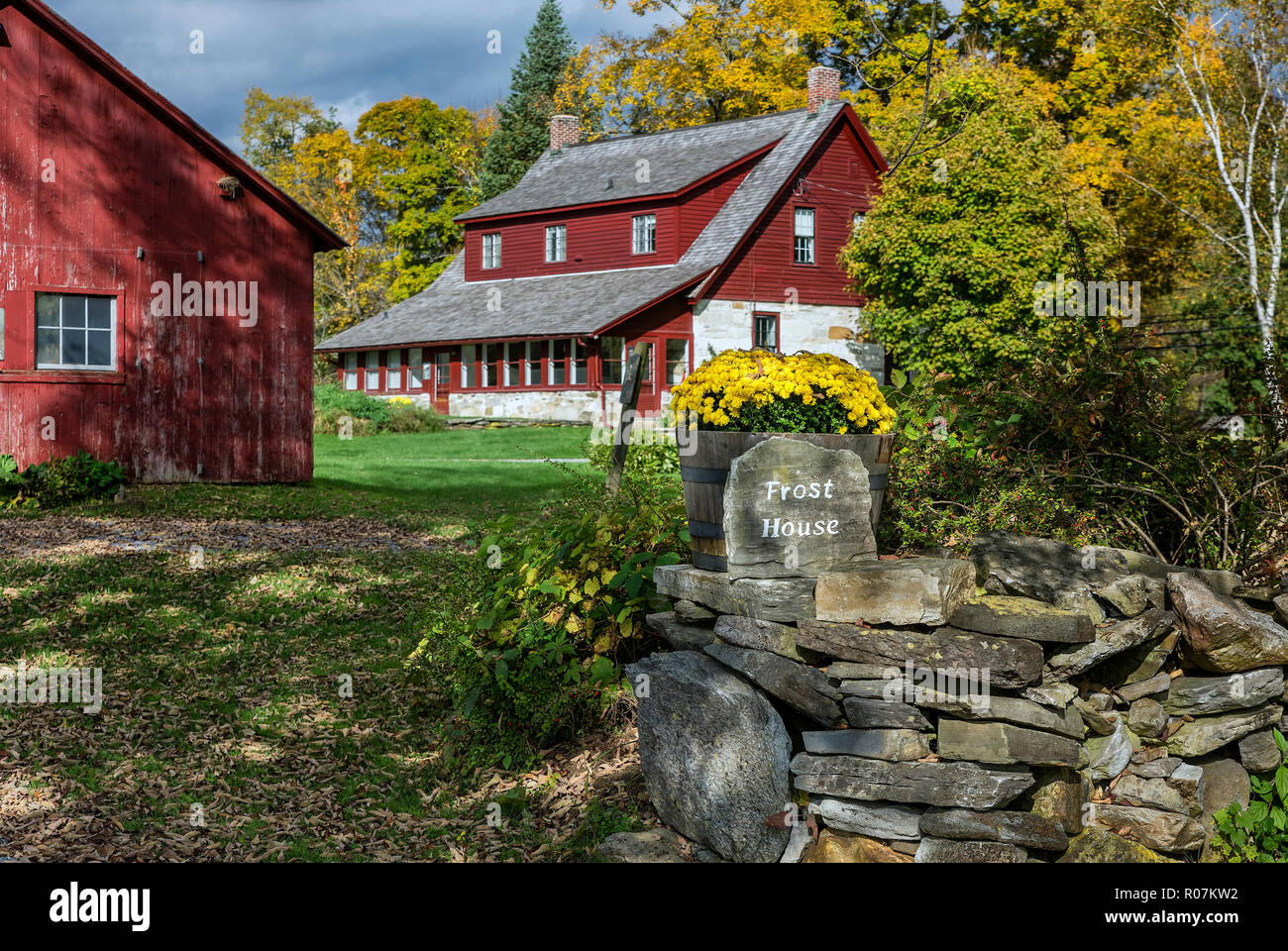 Poeta Robert Frost Stone House Museum, Shaftsbury, Vermont, USA. Foto Stock