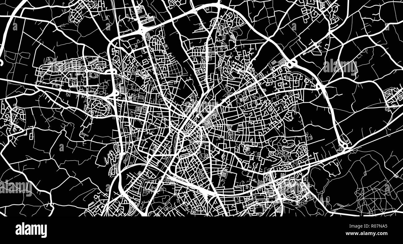 Vettore urbano mappa della città di Le Mans, Francia Illustrazione Vettoriale