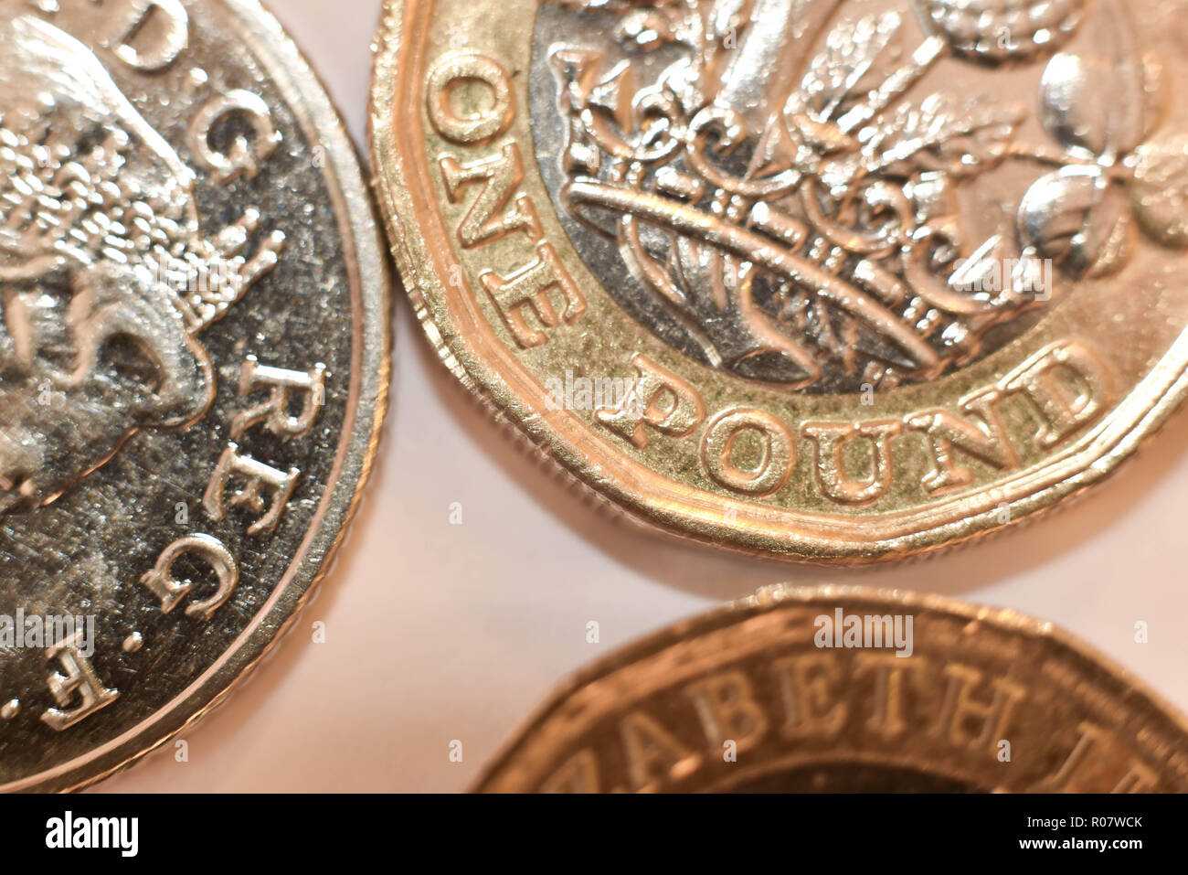 Monete del Regno Unito Foto Stock