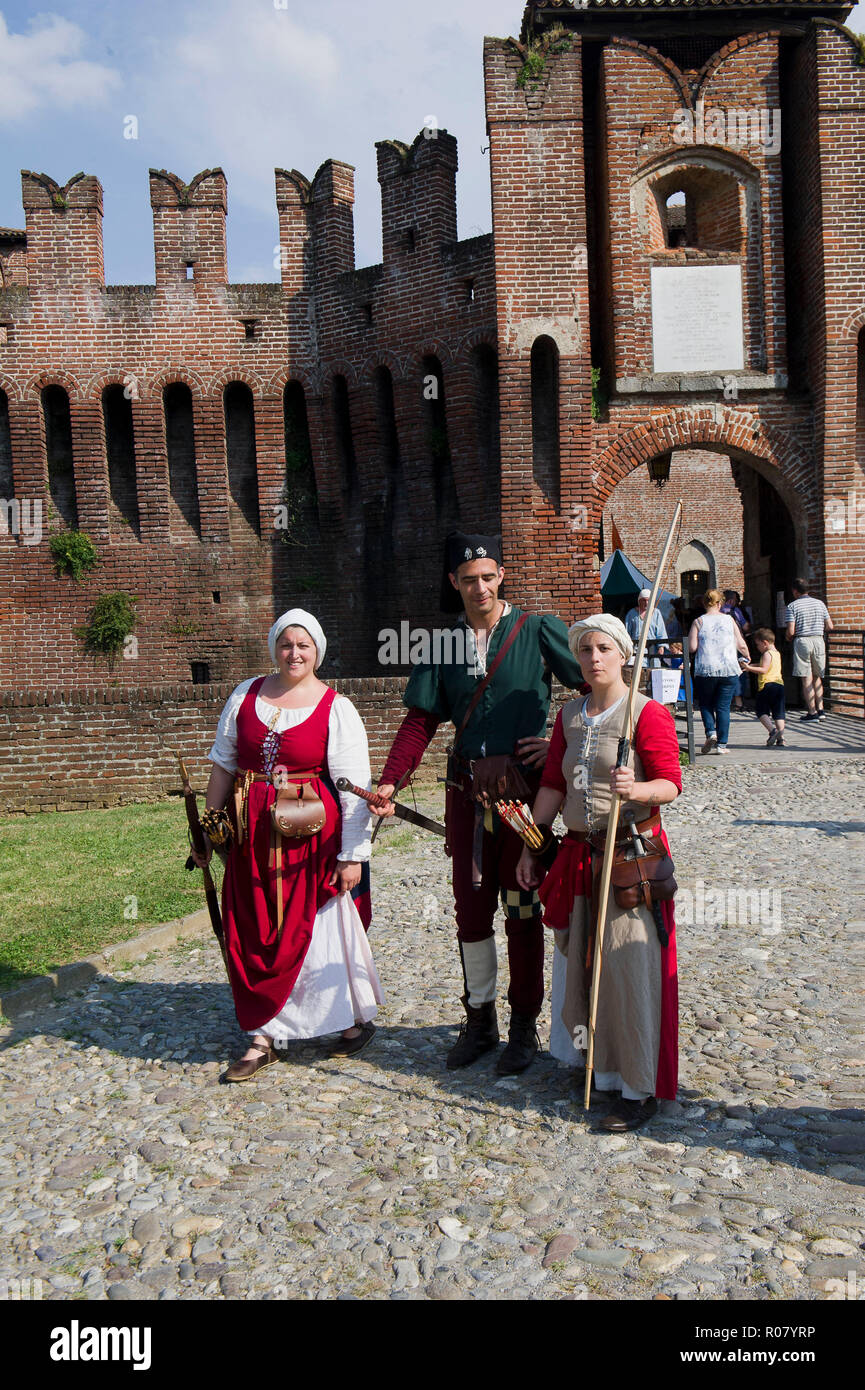 L'Italia, Lombardia, Soncino, Rocca Sforzesca Foto Stock