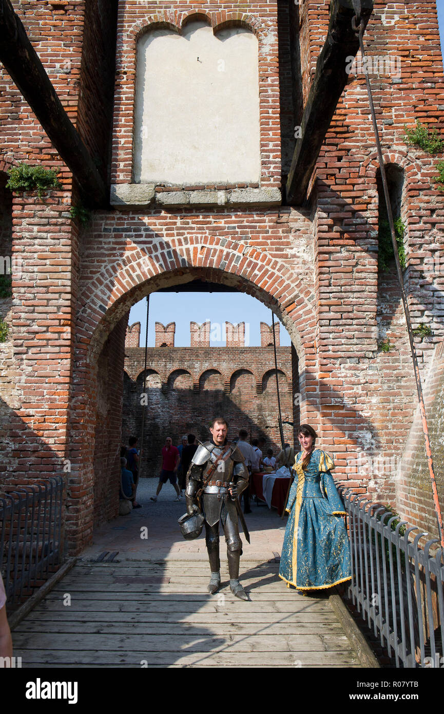 L'Italia, Lombardia, Soncino, Rocca Sforzesca Foto Stock