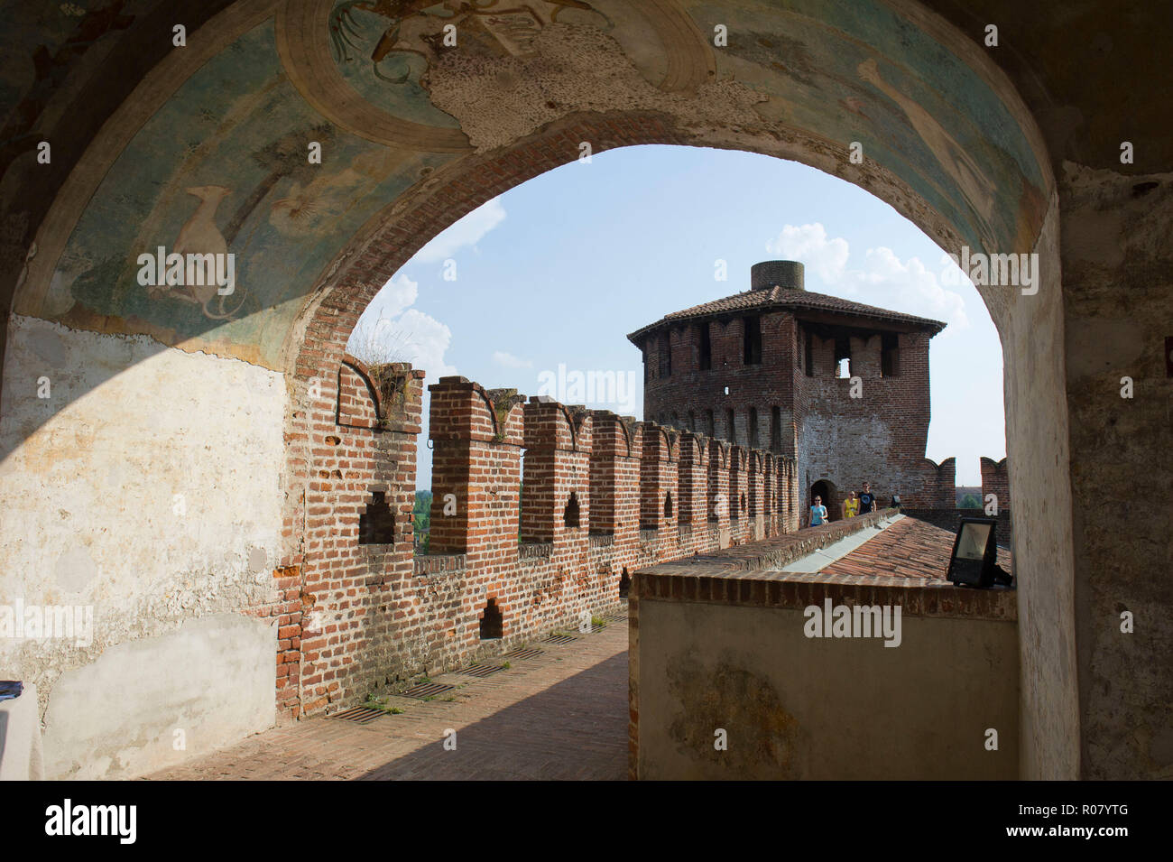 L'Italia, Lombardia, Soncino, Rocca Sforzesca Foto Stock