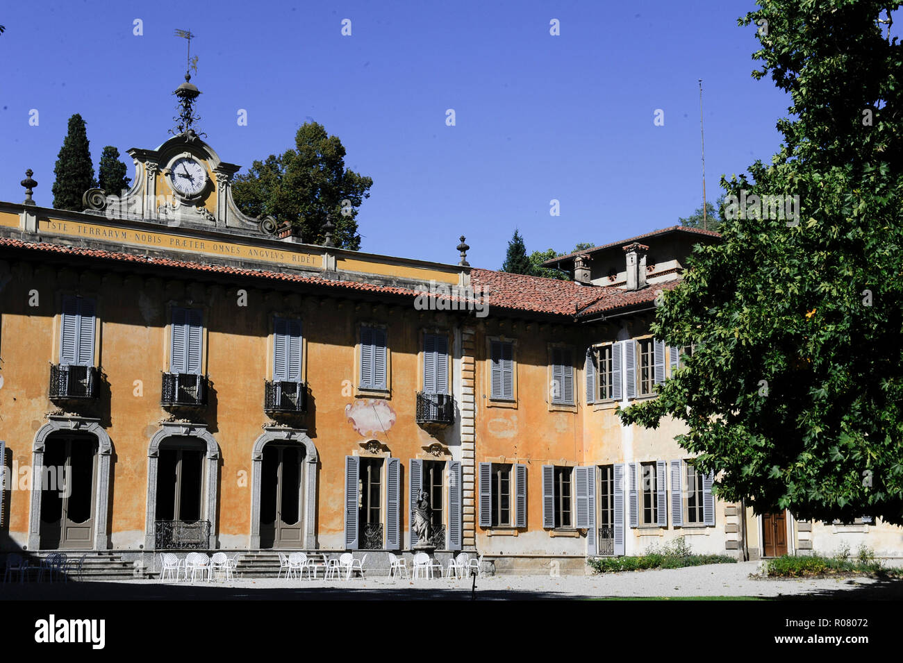 L'Italia, Lombardia, Olgiate Molgora, Villa Sommi Picenardi nel XVII secolo barocchetto lombardo stile con giardino Inglese e stile italiano Foto Stock