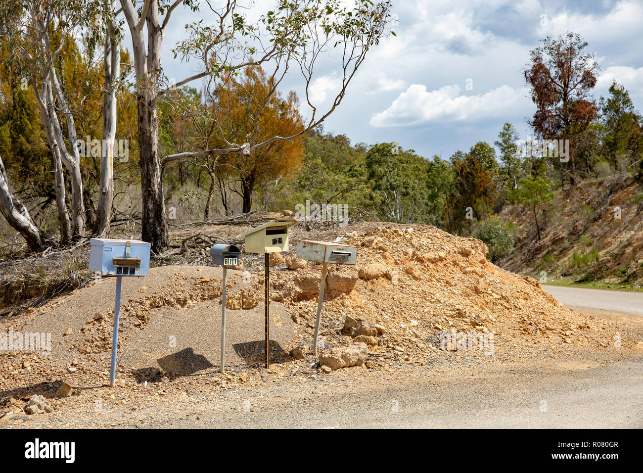 Post le caselle di posta nel paese del Nuovo Galles del Sud Vicino Towrang,l'Australia Foto Stock