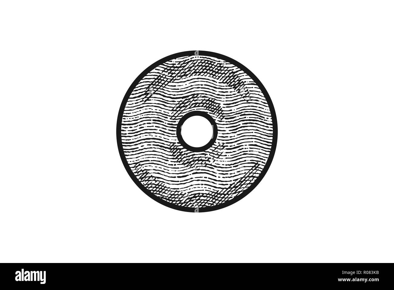 Disegnato a mano le ciambelle disegni Logo ispirazione, illustrazione vettoriale Immagine e Vettoriale - Alamy