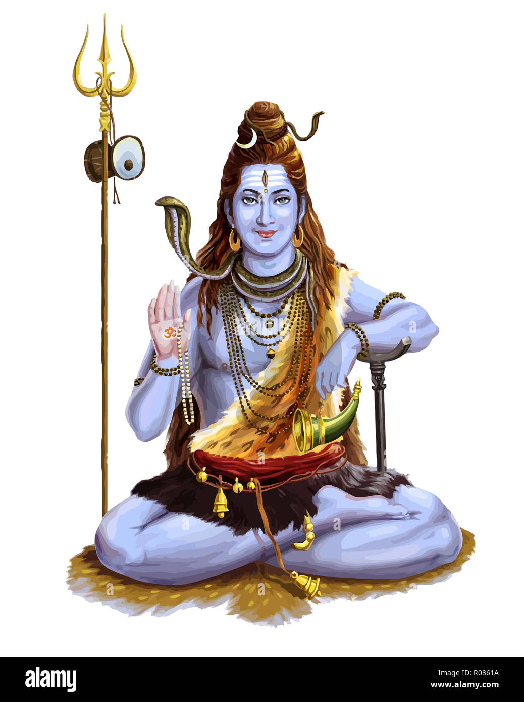 Maha shivaratri signore Dio festival induismo tradizionale illustrazione spirituale Foto Stock