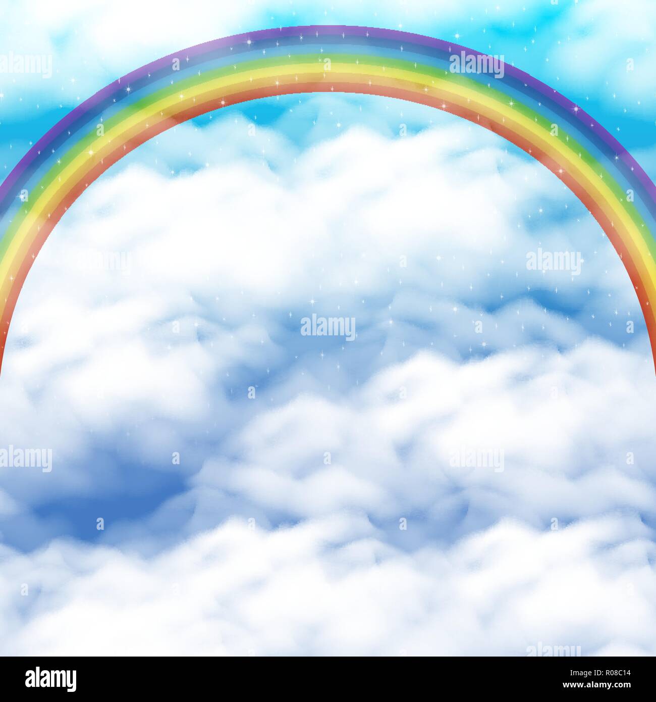 Sky con Rainbow Illustrazione Vettoriale