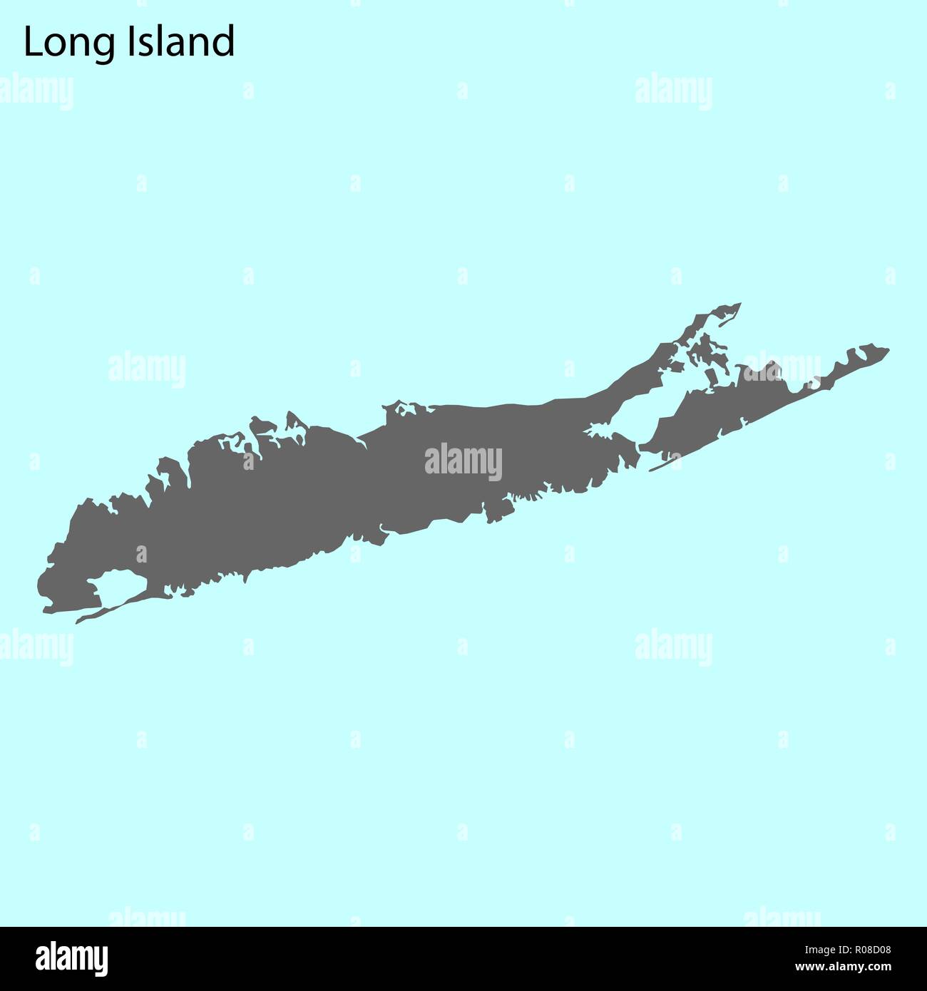 Alta qualità mappa di Long Island è un isola di Stati Uniti Illustrazione Vettoriale