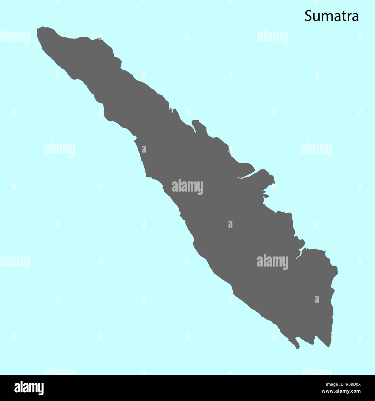 Alta qualità mappa di Sumatra è l'isola Illustrazione Vettoriale