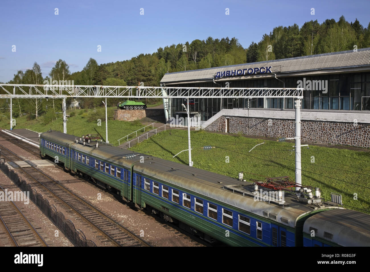 Stazione ferroviaria di Divnogorsk. Krasnoyarsk krai. La Russia Foto Stock