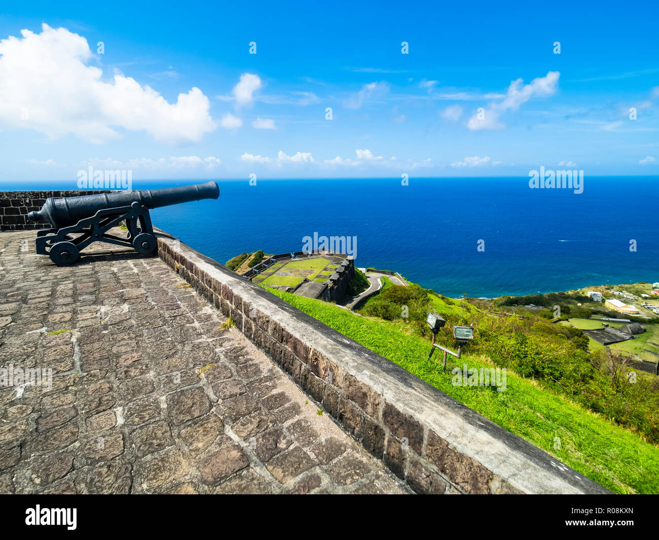 Brimstone Hill Fortress, Schwefelberg Fortezza, Sito Patrimonio Mondiale dell'UNESCO, Basseterre, Saint Kitts e Nevis Foto Stock