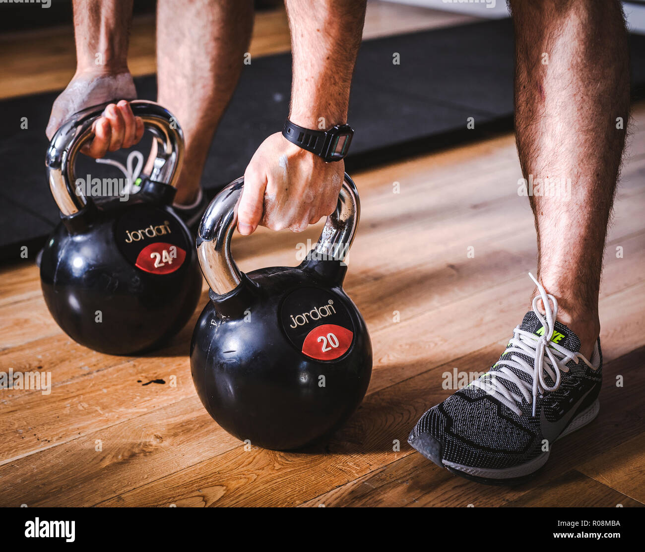 Allenamento Kettlebell Foto Stock
