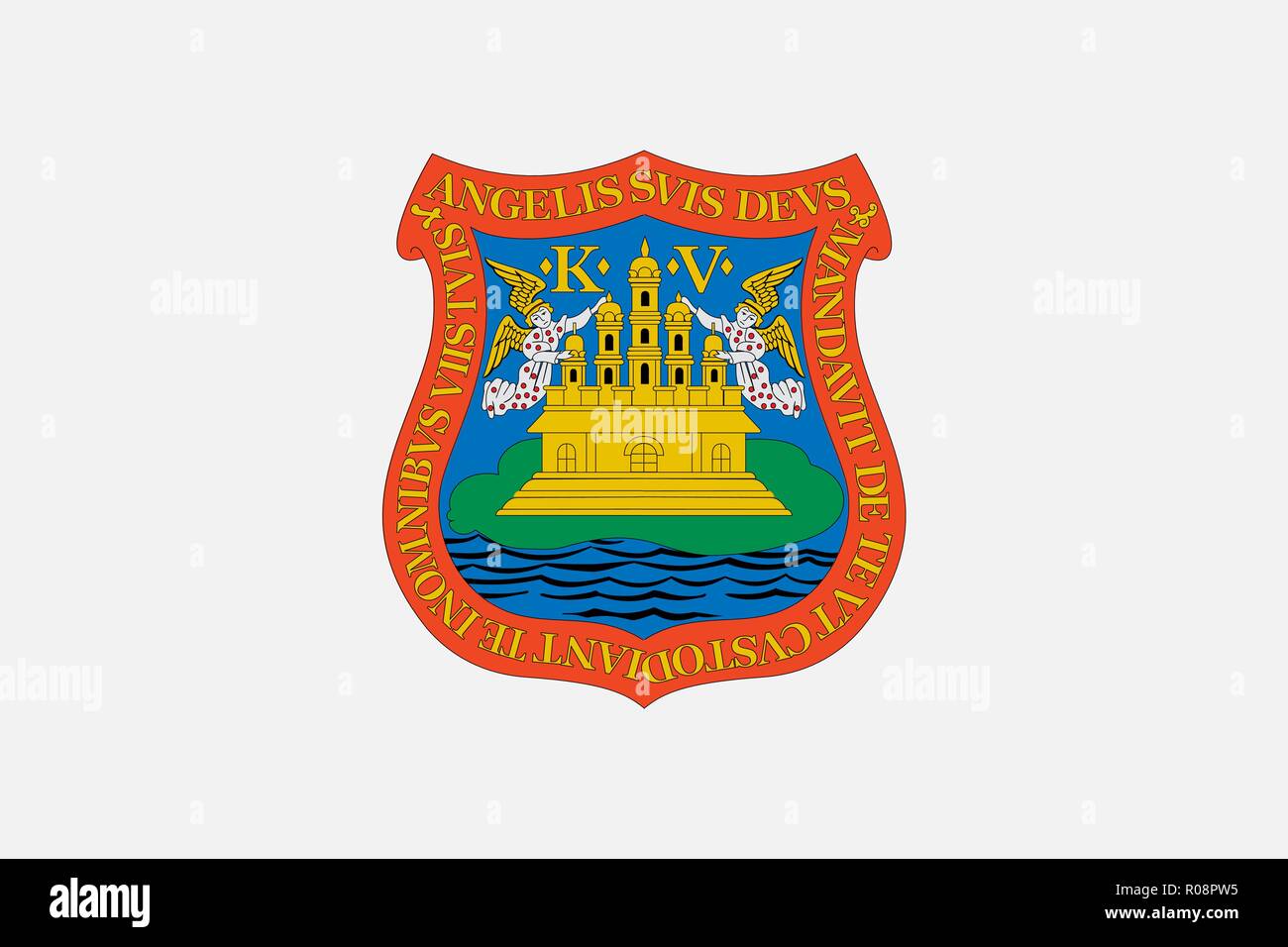 Semplice indicatore di Puebla. Città del Messico. I colori corretti, proporzione 2 3 Illustrazione Vettoriale