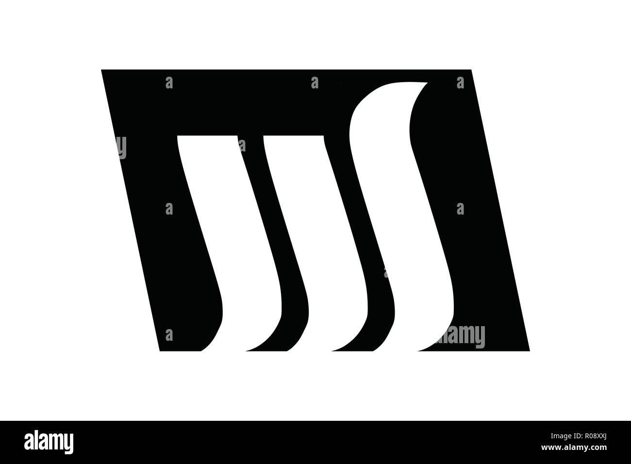 Lo spazio negativo lettera W M logo design ispirazione Illustrazione Vettoriale