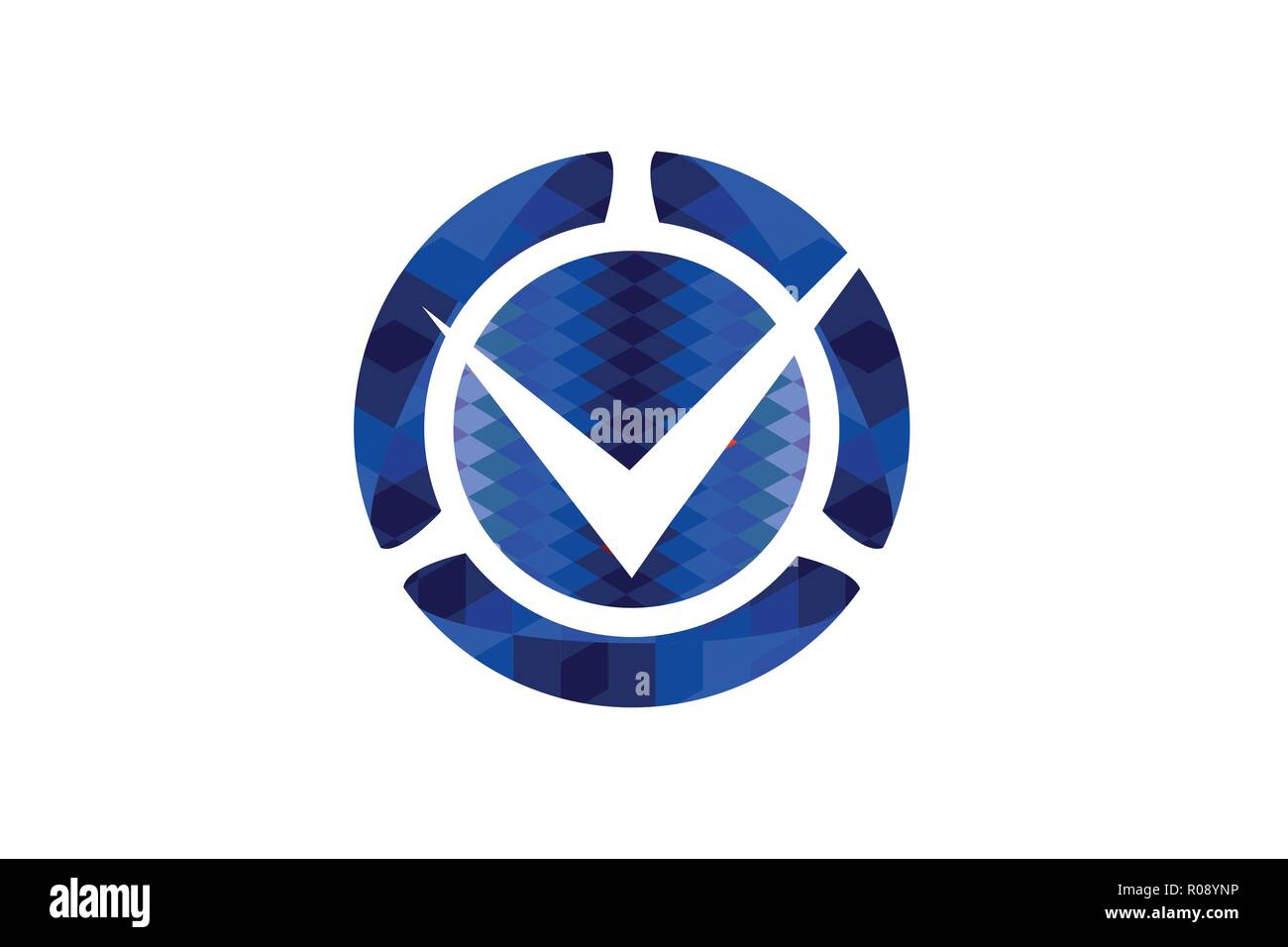 Segno di spunta disegni logo ispirazione isolata su sfondo bianco Illustrazione Vettoriale