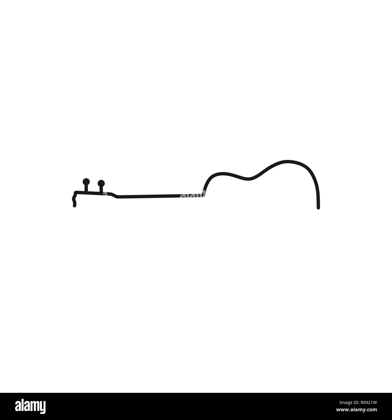 Chitarra ukulele logo design ispirazione Illustrazione Vettoriale