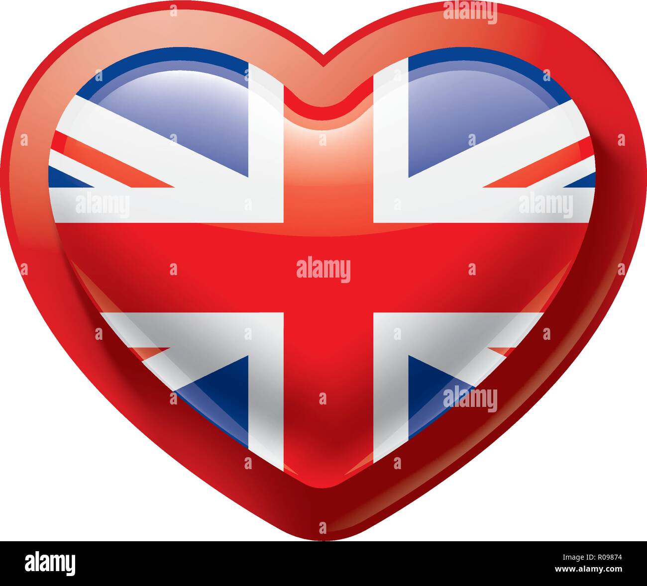 Regno Unito bandiera, illustrazione vettoriale su sfondo bianco Illustrazione Vettoriale