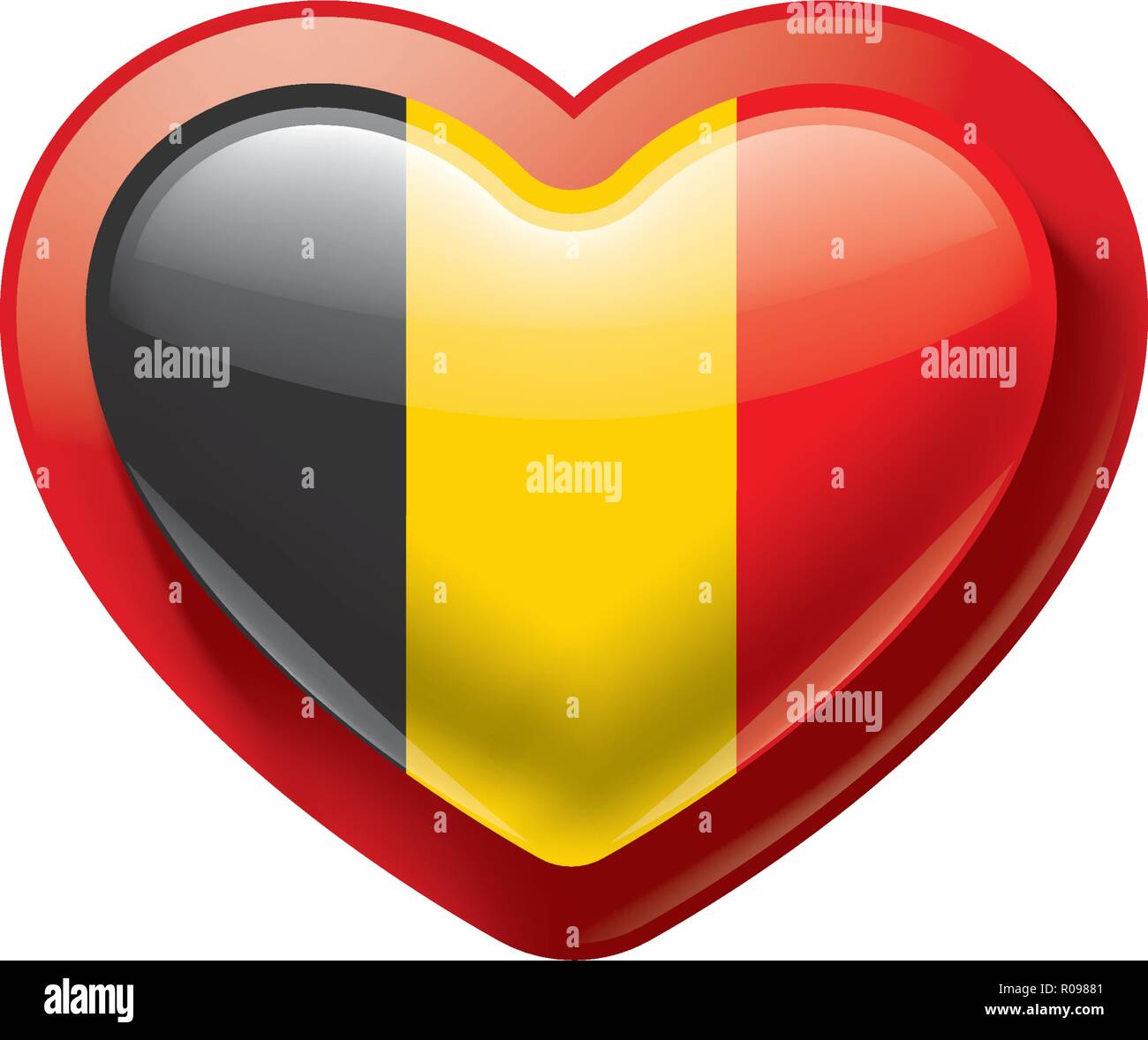 Belgio bandiera, illustrazione vettoriale su sfondo bianco Illustrazione Vettoriale