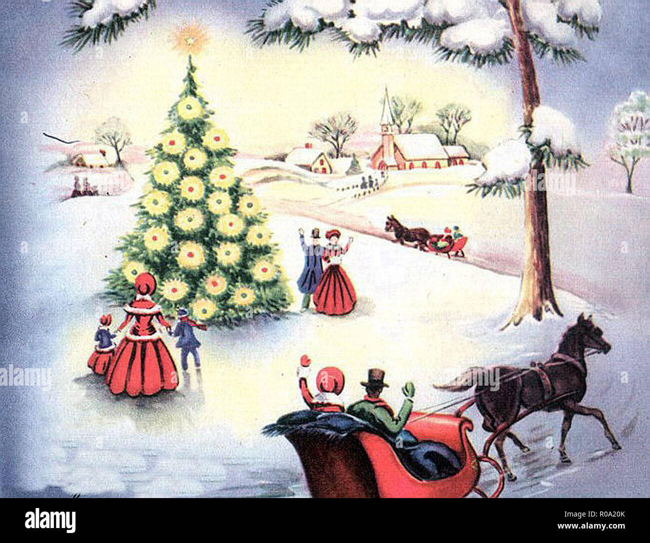 Immagini Natale Vittoriano.Vintage Natale Vittoriano Scheda Illustrazione Di Progettazione Tecnica Foto Stock Alamy