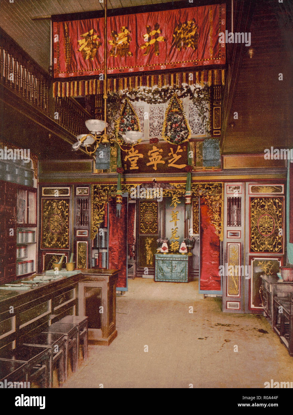 Farmacia cinese, Los Angeles, California, USA, Detroit Publishing Company, 1899 Foto Stock