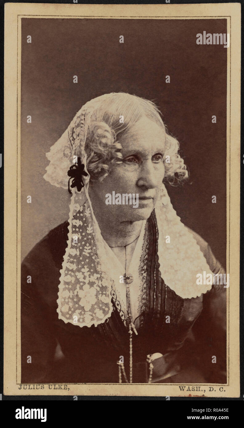 Mary Ann Donaldson (1798-1881), attivo in American Associazione Missionaria, ha insegnato gli schiavi liberati, testa e spalle ritratto da Julius Ulke, 1875 Foto Stock