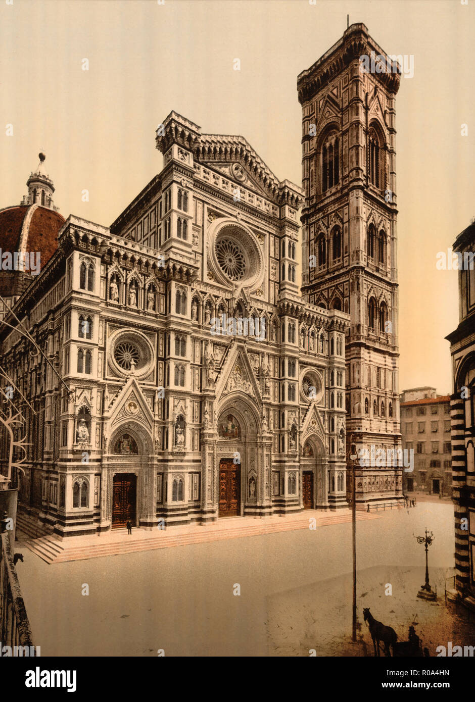 La cattedrale e il Campanile, Firenze, Italia, Photochrome Stampa, Detroit Publishing Company, 1900 Foto Stock