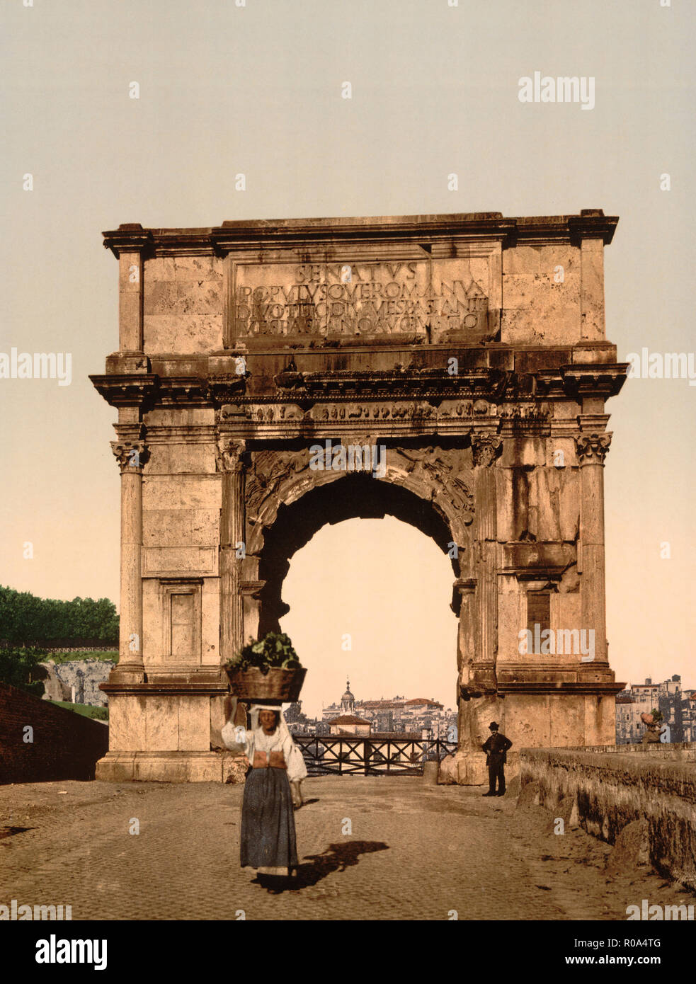 Arco Trionfale di Tito, Roma, Italia, Photochrome Stampa, Detroit Publishing Company, 1900 Foto Stock