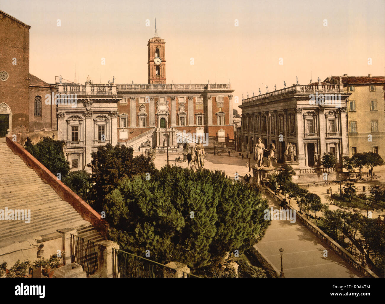 Il Campidoglio, Roma, Italia, Photochrome Stampa, Detroit Publishing Company, 1900 Foto Stock