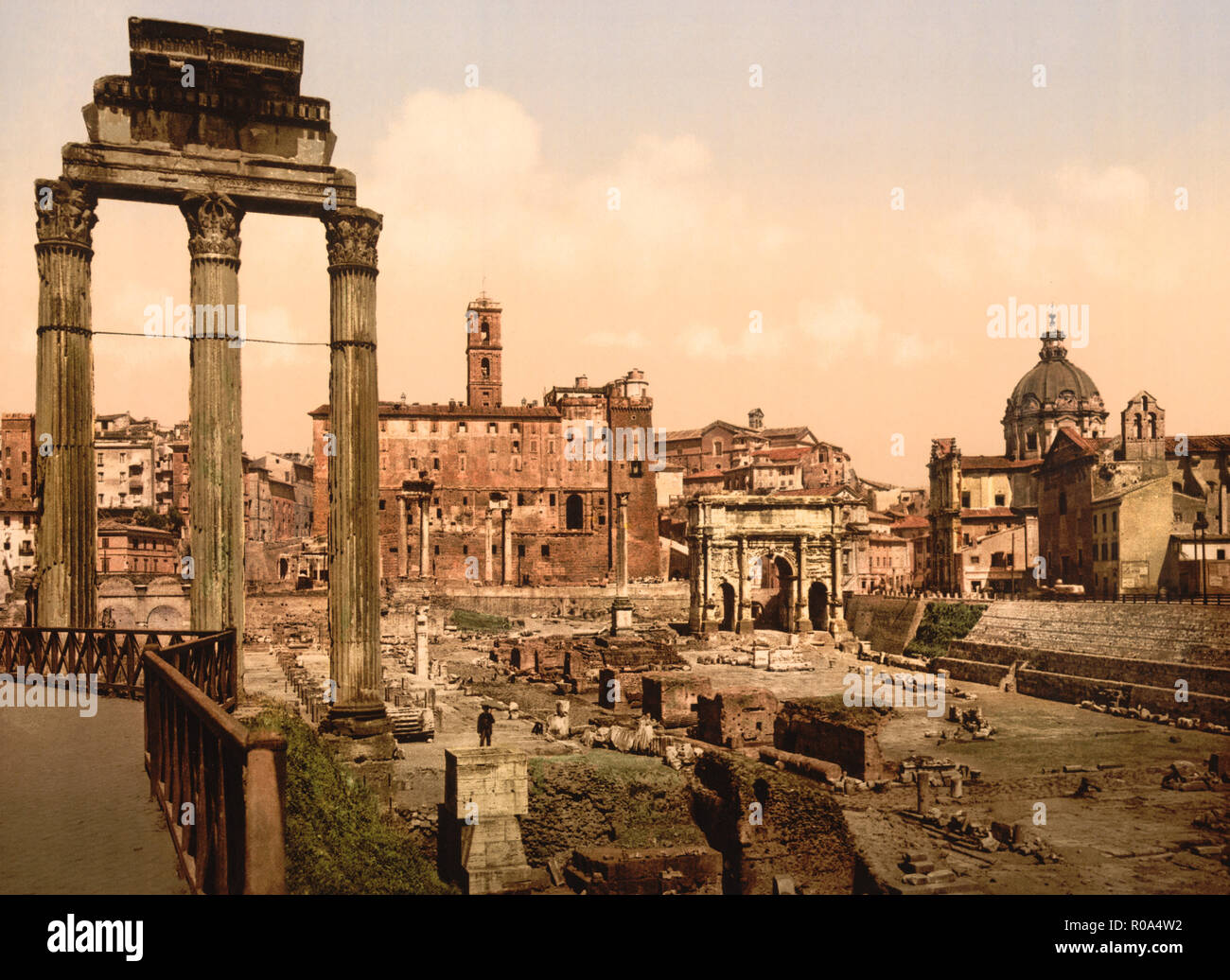 Forum Romano, Roma, Italia, Photochrome Stampa, Detroit Publishing Company, 1900 Foto Stock