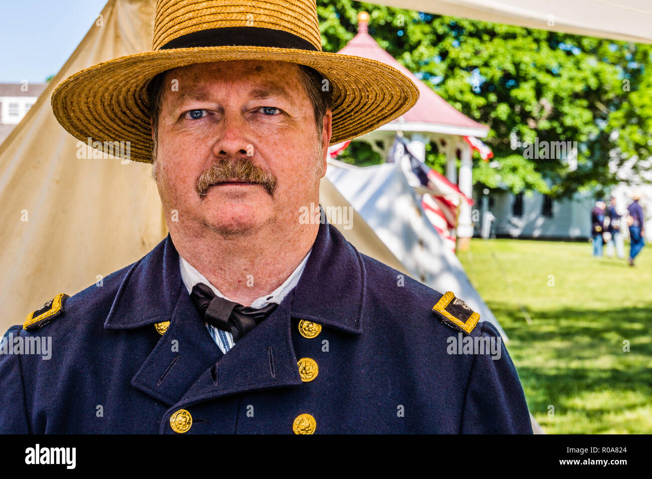 La guerra civile accampamento navale Mystic Seaport   Mystic, Connecticut, Stati Uniti d'America Foto Stock